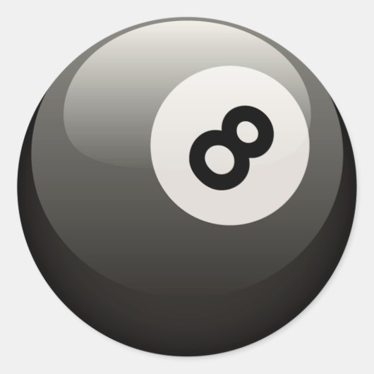 8 BALL RONDE STICKER (Voorkant)
