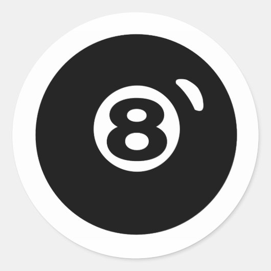 8 BALL RONDE STICKER (Voorkant)