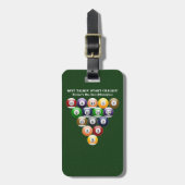 8-band rackbiljartballen met 8-bits balpool bagagelabel (Voorkant verticaal)