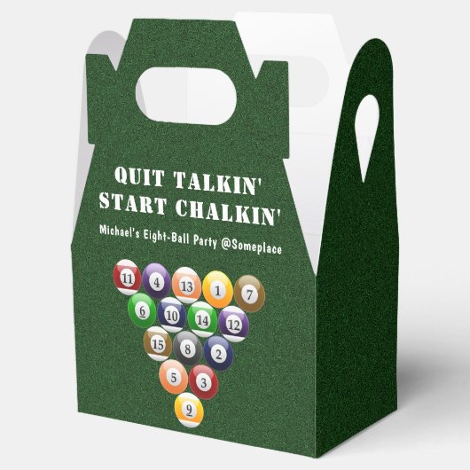 8-band rackbiljartballen met 8-bits balpool bedankdoosjes (Geopend)