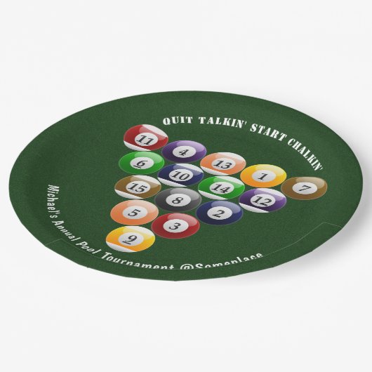 8-band rackbiljartballen met 8-bits balpool papieren bordje (Gekanteld)