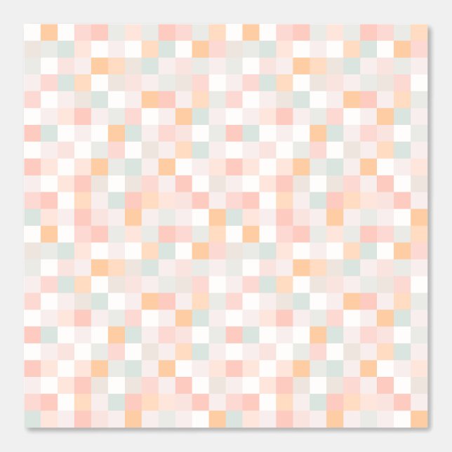 8-Bit Computer Game Regenboog Blok Behang (Voorkant)