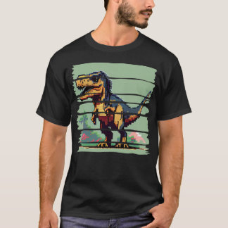 8-bit Gepixeliseerde Dinosaurus T-shirt