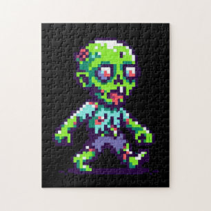 8-bit grappige zombie Halloween Legpuzzel