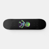 8-bit grappige zombie Halloween Skateboard (Horizontaal)