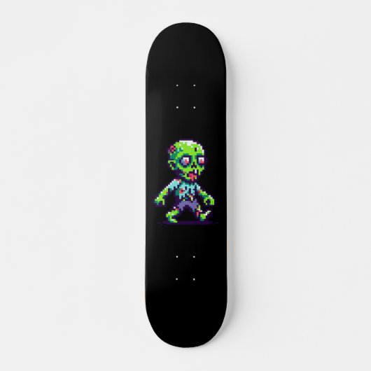 8-bit grappige zombie Halloween Skateboard (Voorkant)