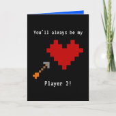 8 Bit Hart- en Pijlspeler Twee Liefde Kaart (Voorkant)