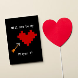 8 Bit Heart en Arrow Player Two Valentijn Kaart