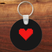 8 Bit Heart Retro Valentines Day Xel Artwork Sleutelhanger (Voorkant)