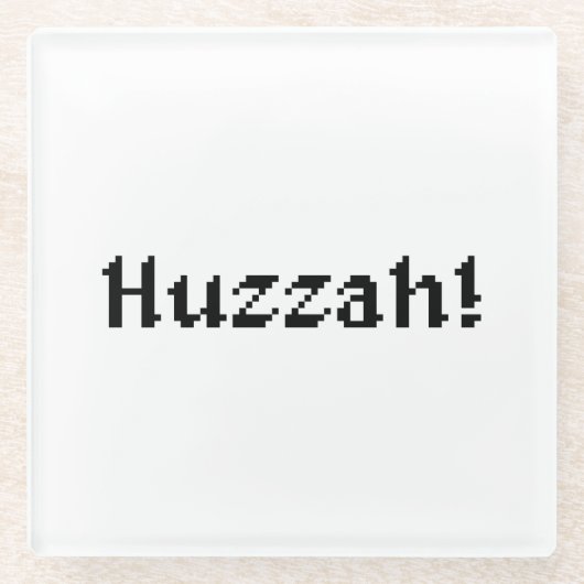 8 bit Huzzah! Glazen Onderzetter (Voorkant)
