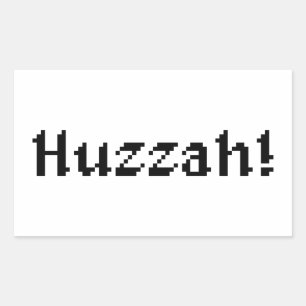 8 bit Huzzah! Rechthoekige Sticker