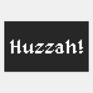 8 bit Huzzah! Rechthoekige Sticker