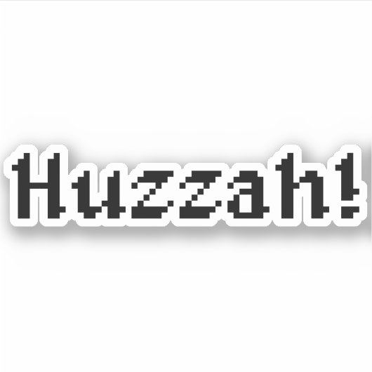 8 bit Huzzah! Sticker (Voorkant)