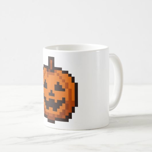 8-bit Jack O' Lantern Koffiemok (Voorkant rechts)