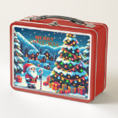 8 bit kerstboom & kerstman (Voorkant)