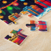 8 bit kerstboom & kerstman legpuzzel (Zijkant)