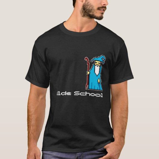 8-bit Olde School Wizard T-shirt (Voorkant)