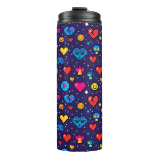 8-Bit Pixel Gaming Insulated Travel Tumbler Thermosbeker