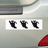 8 bit Pixel Ghost Shadow Bumpersticker (Op auto)