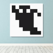 8 bit Pixel Ghost Shadow Canvas Afdruk (Insitu (Houten vloer))
