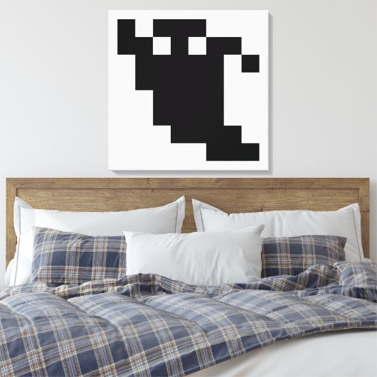 8 bit Pixel Ghost Shadow Canvas Afdruk (Insitu (Slaapkamer))