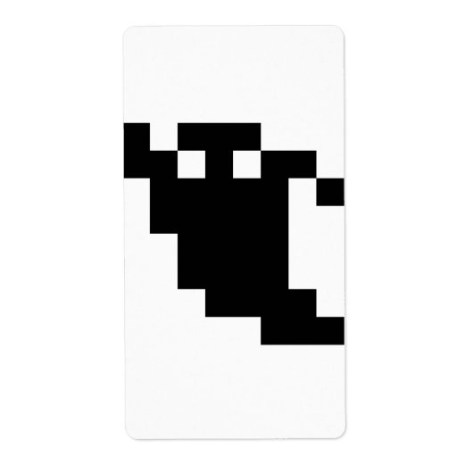 8 bit Pixel Ghost Shadow Etiket (Voorkant)