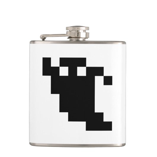 8 bit Pixel Ghost Shadow Heupfles (Voorkant)