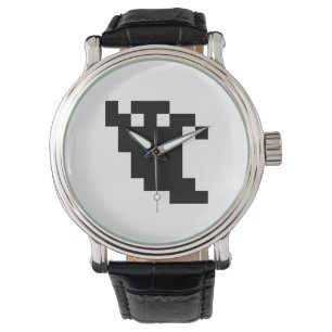 8 bit Pixel Ghost Shadow Horloge