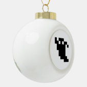 8 bit Pixel Ghost Shadow Keramische Bal Ornament (Links)