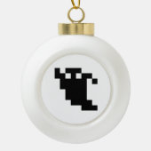 8 bit Pixel Ghost Shadow Keramische Bal Ornament (Voorkant)