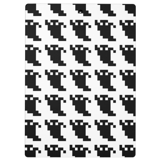 8 bit Pixel Ghost Shadow Klembord (Achterkant)