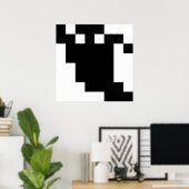 8 bit Pixel Ghost Shadow Poster (Thuiskantoor)