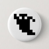 8 bit Pixel Ghost Shadow Ronde Button 5,7 Cm (Voorkant)