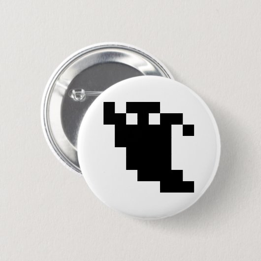 8 bit Pixel Ghost Shadow Ronde Button 5,7 Cm (Voorkant /achterkant)
