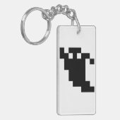 8 bit Pixel Ghost Shadow Sleutelhanger (Voorkant Links)