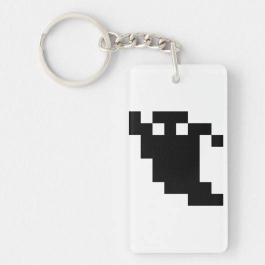 8 bit Pixel Ghost Shadow Sleutelhanger (Voorkant)