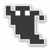8 bit Pixel Ghost Shadow Sticker (Voorkant)