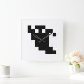 8 bit Pixel Ghost Shadow Vierkante Klok (Huis)