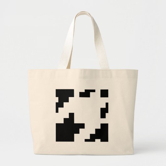 8 Bit Pixel Houndstooth geruite patroon Grote Tote Bag (Voorkant)