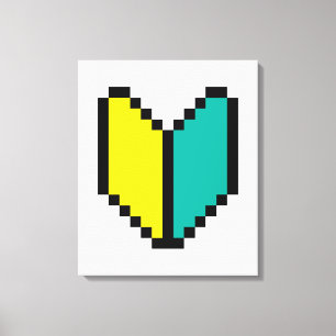 8 Bit Pixel Wakaba / Shoshinsha Mark Canvas Afdruk