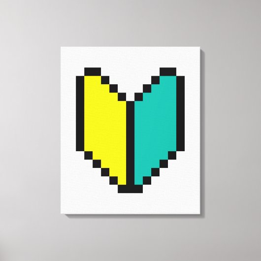 8 Bit Pixel Wakaba / Shoshinsha Mark Canvas Afdruk (Voorkant)