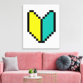 8 Bit Pixel Wakaba / Shoshinsha Mark Canvas Afdruk (Insitu (Woonkamer))
