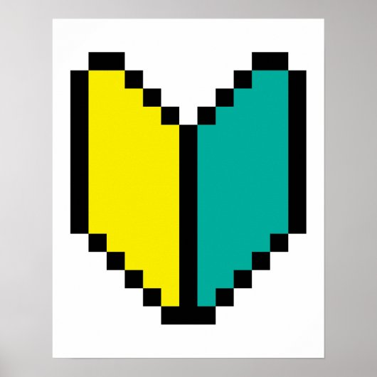 8 Bit Pixel Wakaba / Shoshinsha Mark Poster (Voorkant)