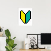 8 Bit Pixel Wakaba / Shoshinsha Mark Poster (Thuiskantoor)