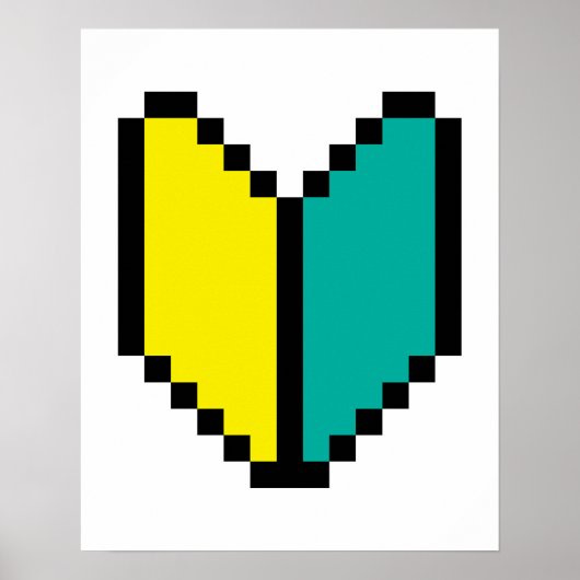 8 Bit Pixel Wakaba / Shoshinsha Mark Poster (Voorkant)