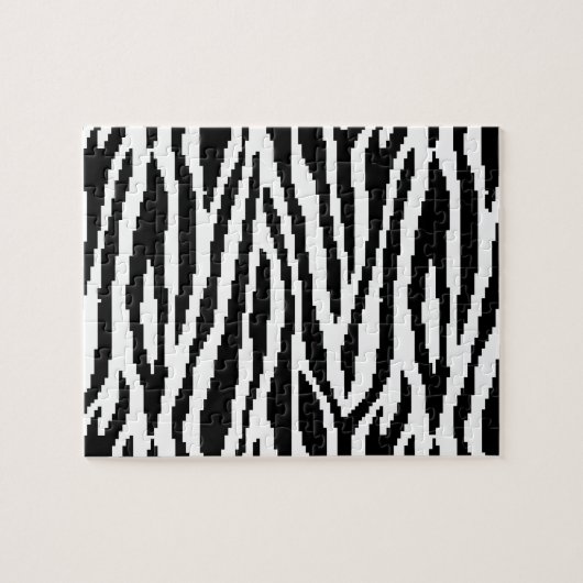 8 Bit Pixel Zebraprint Ontwerp Patroon Legpuzzel (Horizontaal)