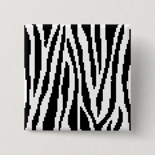 8 Bit Pixel Zebraprint Ontwerp Patroon Vierkante Button 5,1 Cm