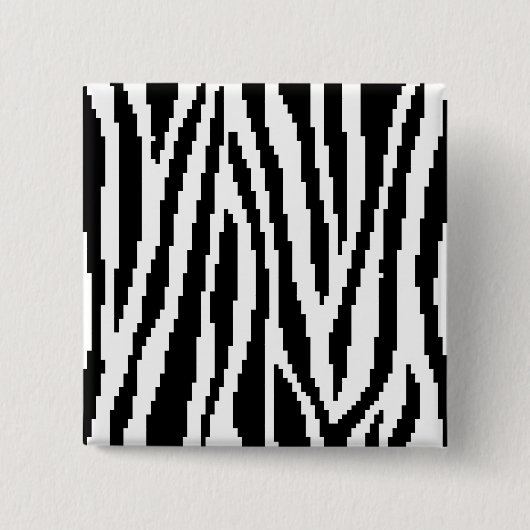 8 Bit Pixel Zebraprint Ontwerp Patroon Vierkante Button 5,1 Cm (Voorkant)