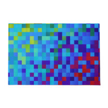 8-bit pixelpatroon levendig helder geeky blauw roo