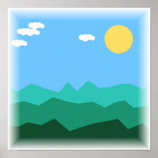 8-Bit Platformer Landschap - Pixel Art Print